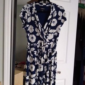 Floral Faux Wrap Dress